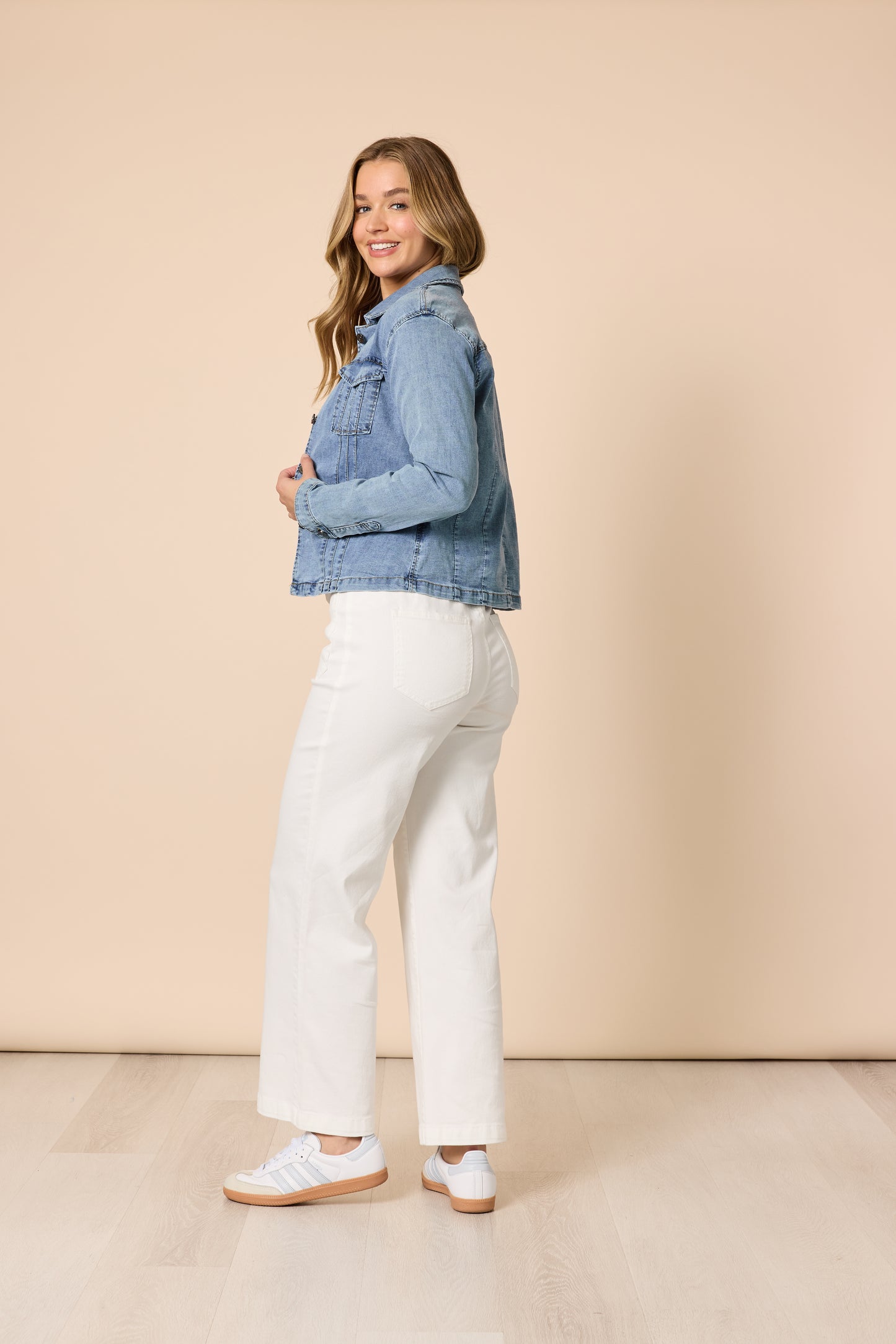 Threadz, Retro Denim Jacket - Washed Denim 46576