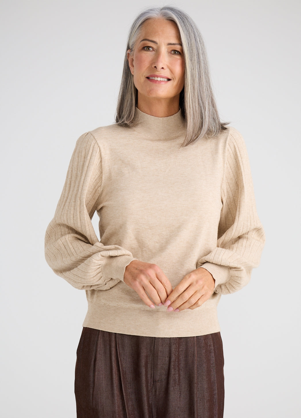 Brave + True, Briony Knit Oat marle 26033-1