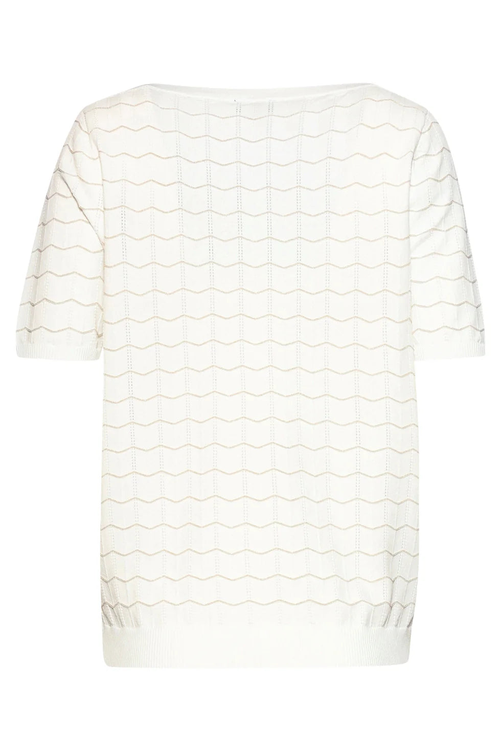 Smashed Lemon, KNITTED TOP WITH LUREX WAVY TEXTURE | WHITE - GOLD 26150