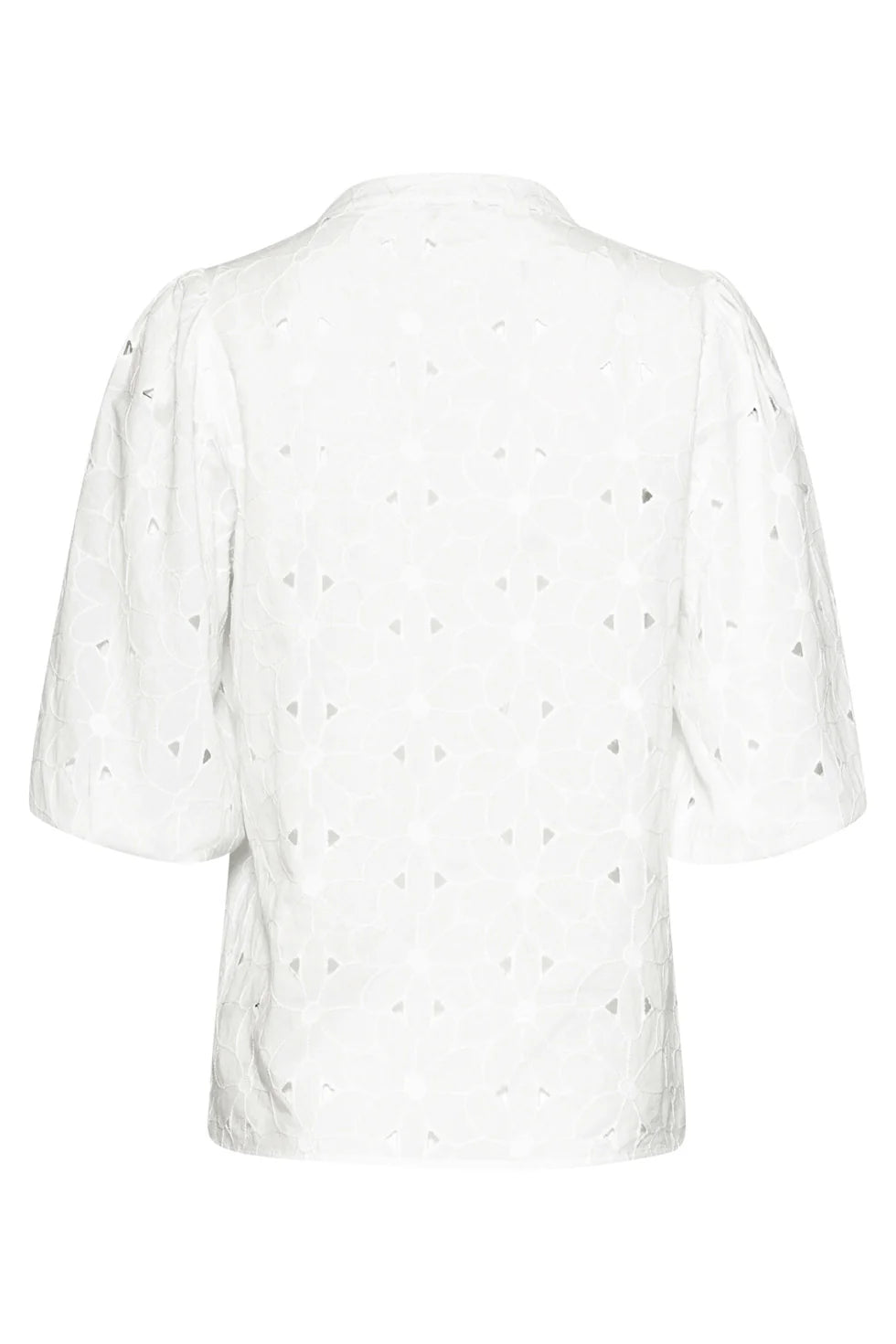 Smashed Lemon, WHITE BRODERIE TOP WITH V-NECK AND BALLOON SLEEVES | WHITE 26133