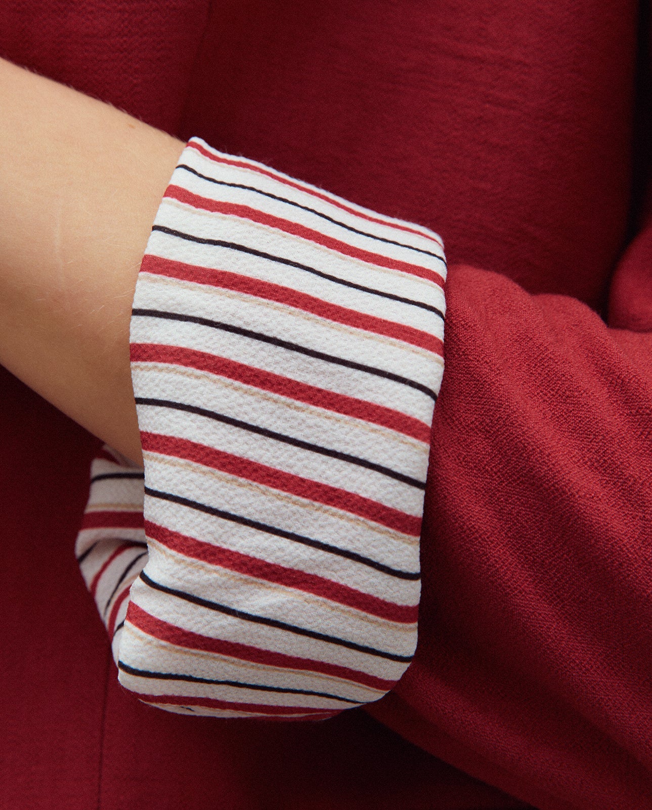 Andam, RED blazer with striped lining 265661