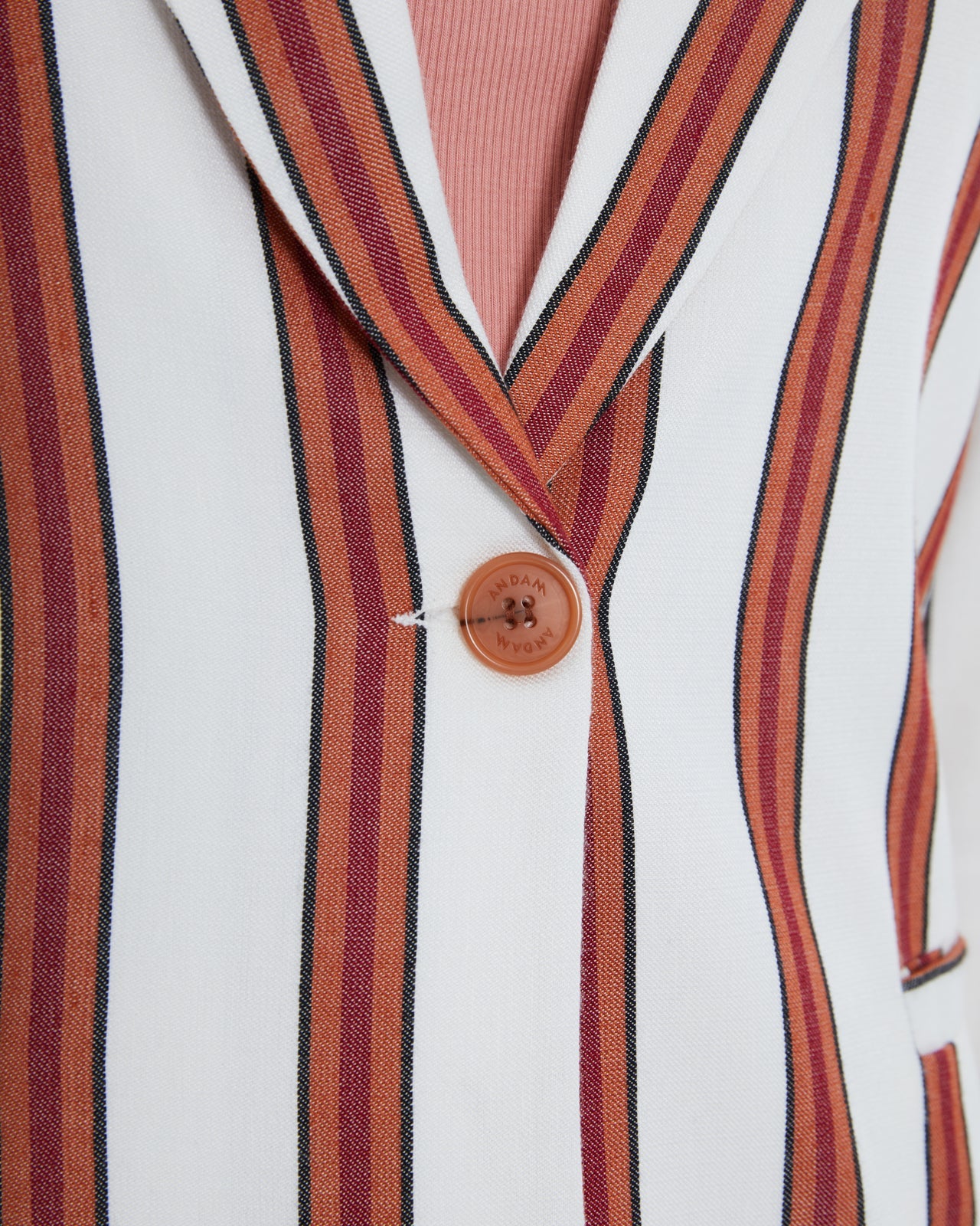 Andam, Women's striped blazer. Lined. ORANGE