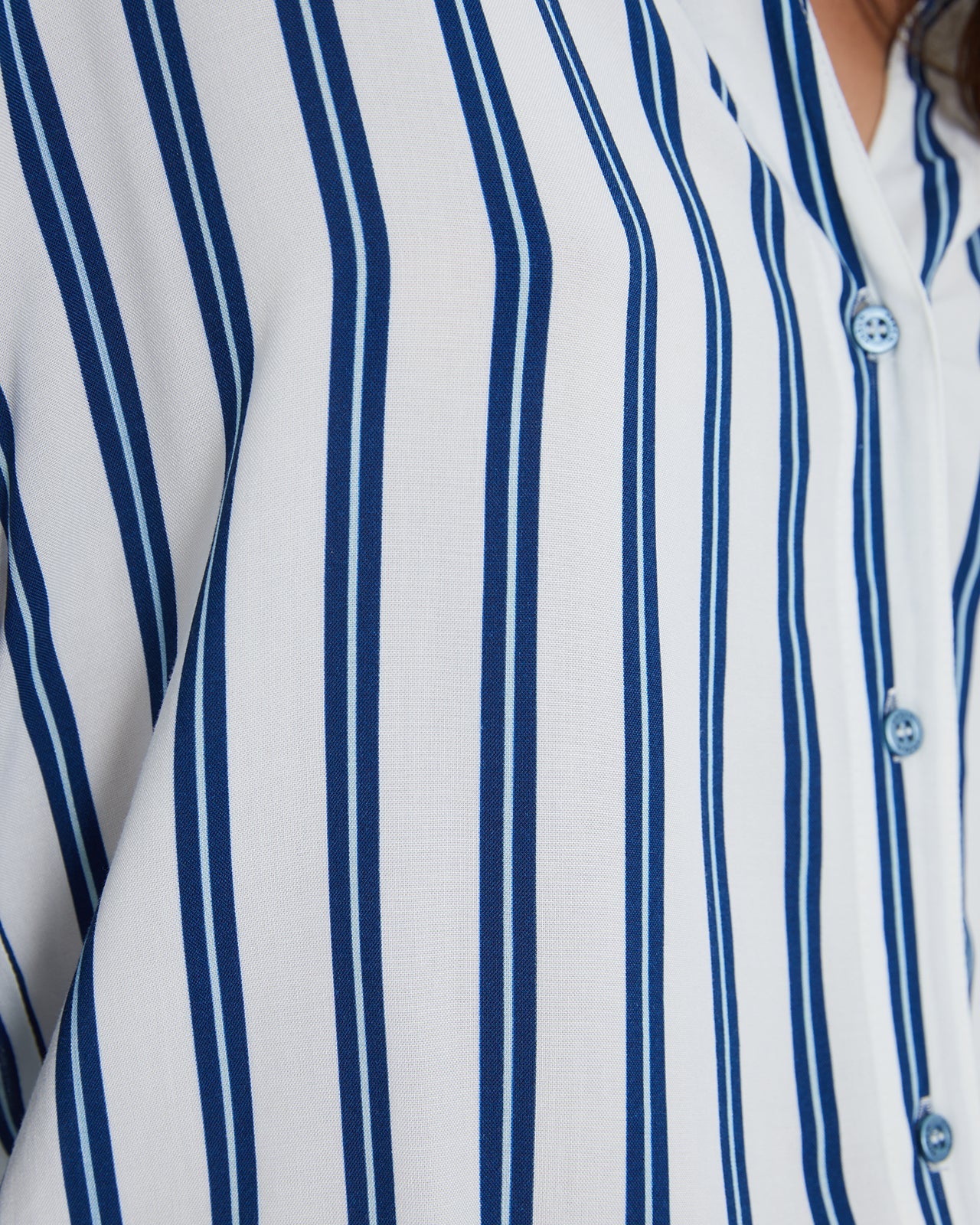 Andam, Women's striped print shirt, shirt collar