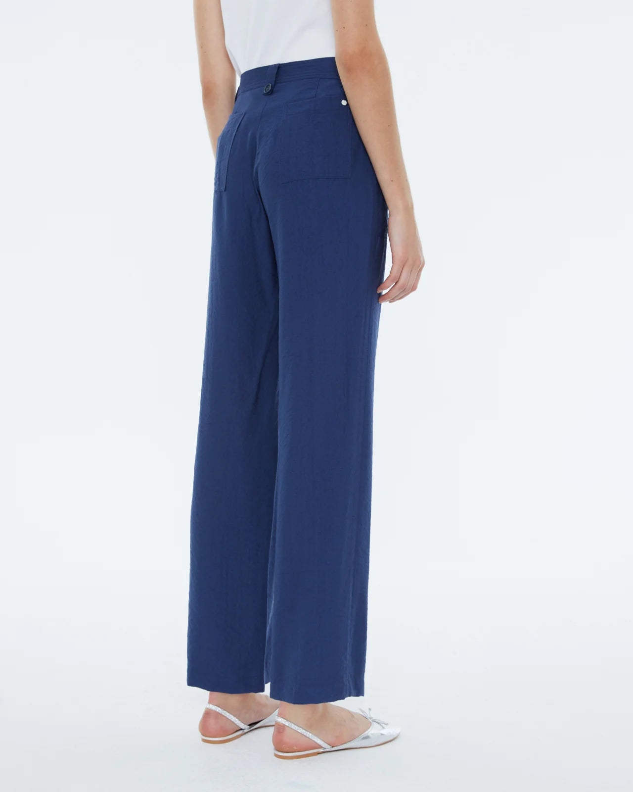Andam, high-waisted wide-leg pants. BLUE