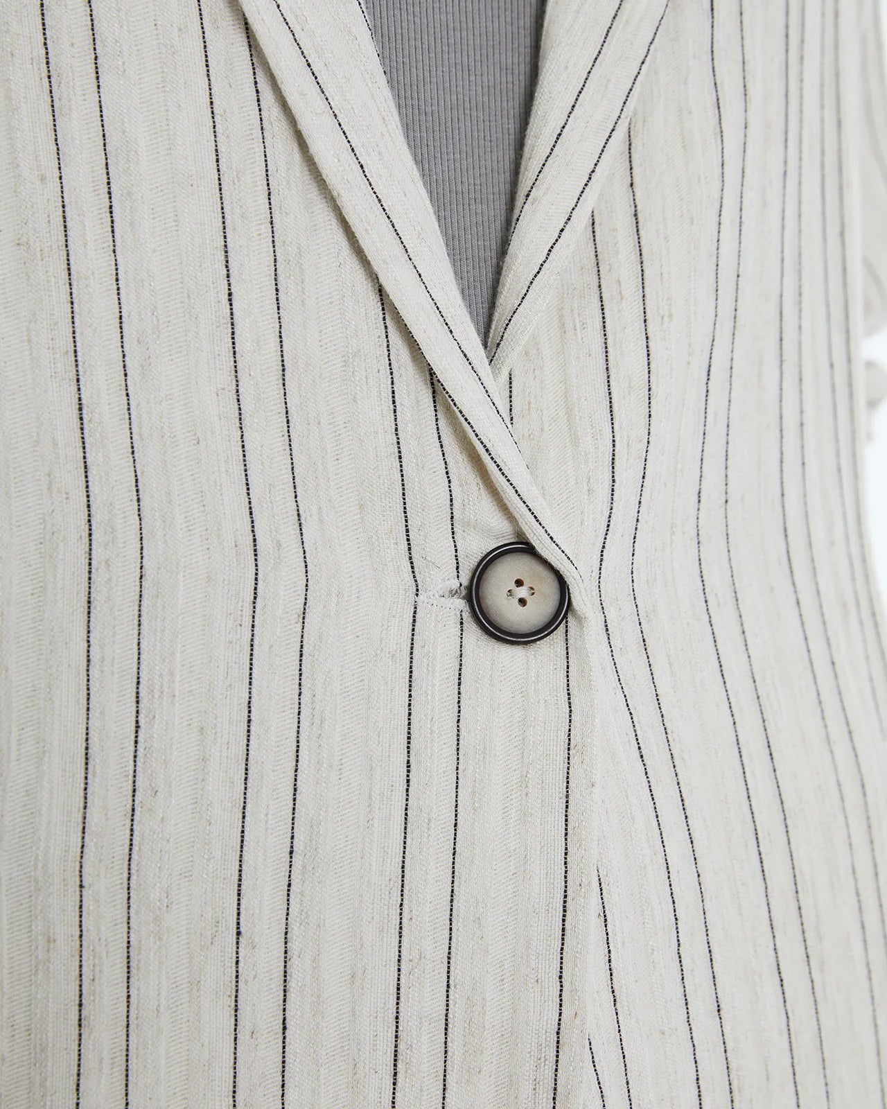 Andam, Striped Blazer, lined. ECRU