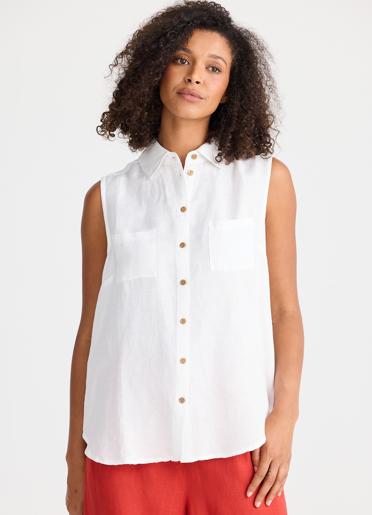 Shanty, Bazzar top White linen blend