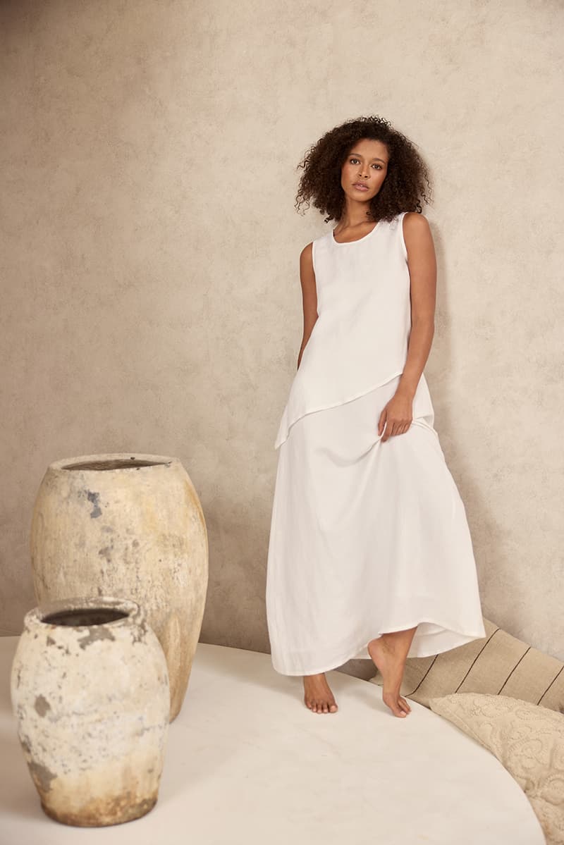 Shanty, Grace Dress White linen blend
