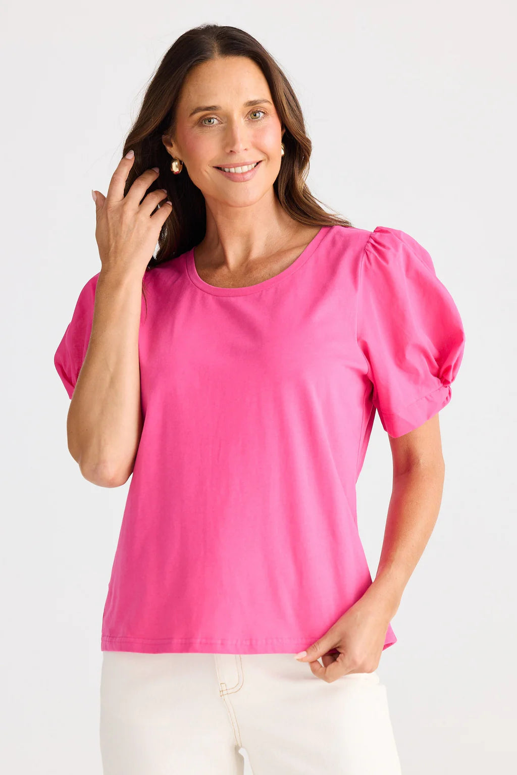 Brave and True, Abigail Tee Hot Pink