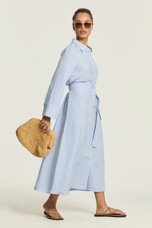 Yarra Trail Alba Dress Cadet/White