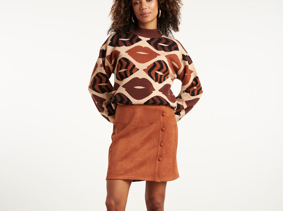 Smashed Lemon, KNIT TOP BROWN / COGNAC 25529