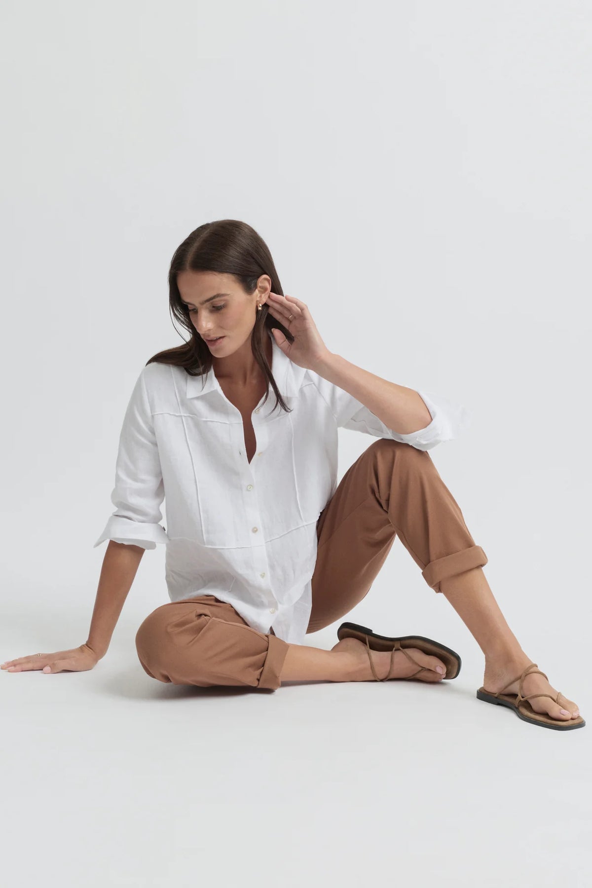 Yarra Trail, Tirari Pintuck Shirt White 4383