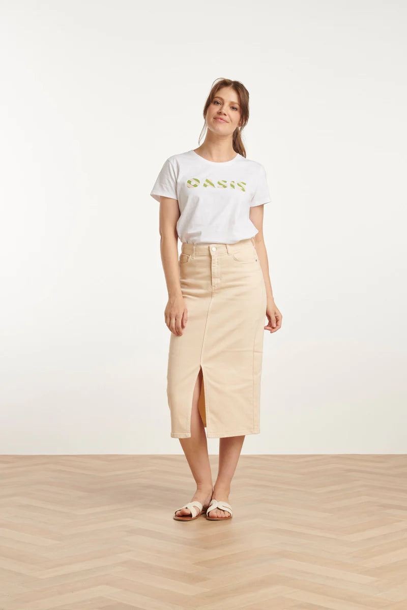 Smashed Lemon, Midi Skirt Sand