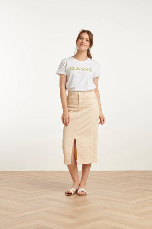 Smashed Lemon, Midi Skirt Sand