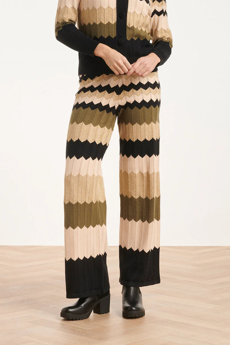 Smashed Lemon, Knitted Pants sand - multicolour