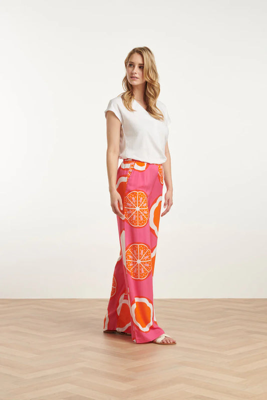 Smashed Lemon, Pants Pink Multicolour