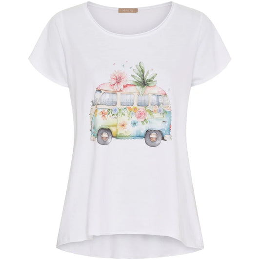 MARTA DU CHATEAU, T-shirt Marie 1535 White Bus