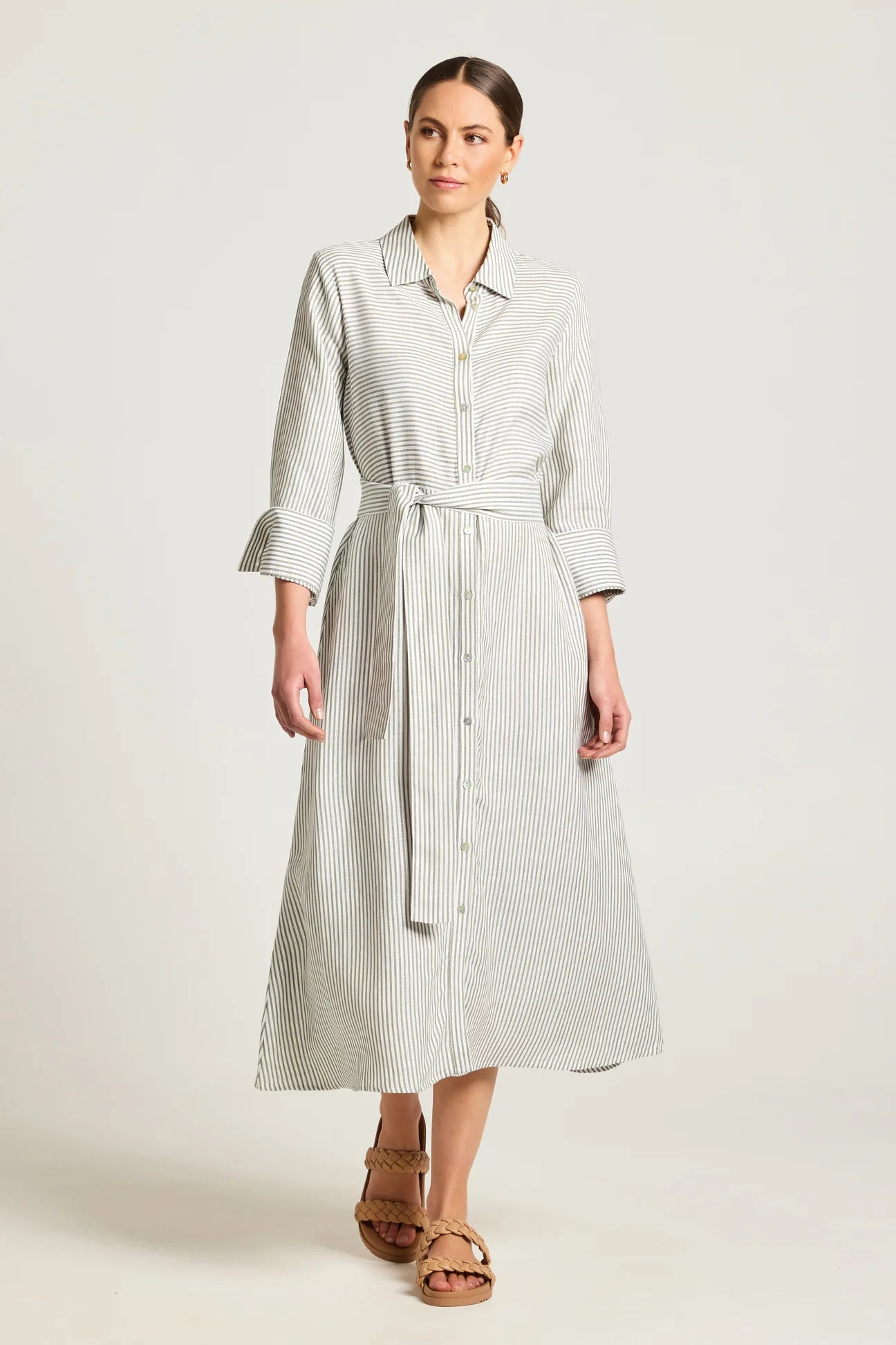 Yarra Trail Alba Dress Moss & White