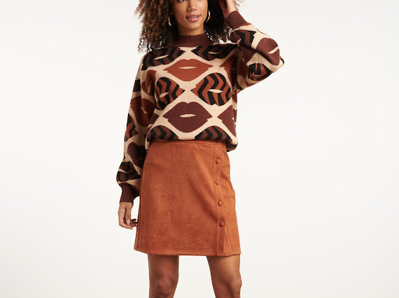 Smashed Lemon, KNIT TOP BROWN / COGNAC 25529