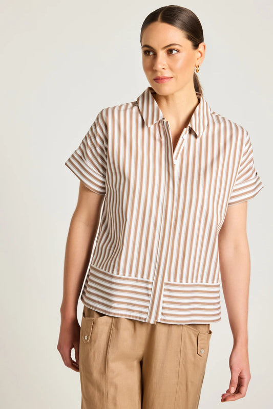 Yarra Trail Ari Shirt Toffee/White