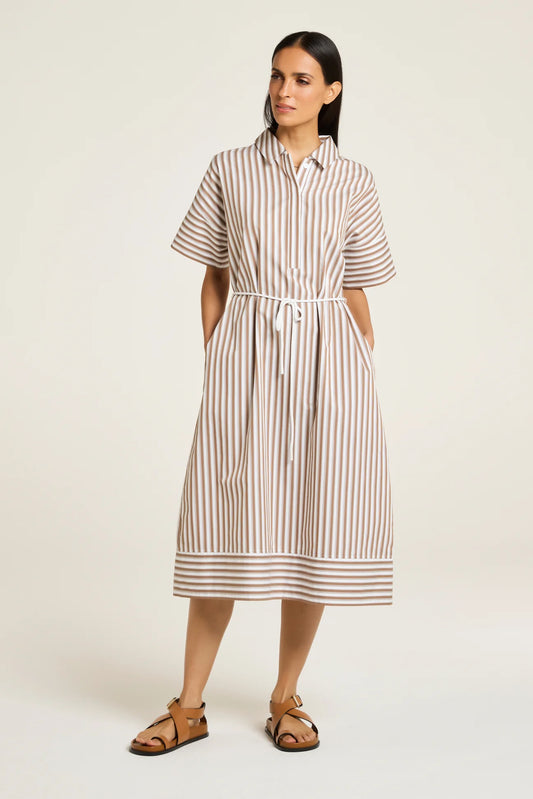 Yarra Trail Ari Dress Toffee/White
