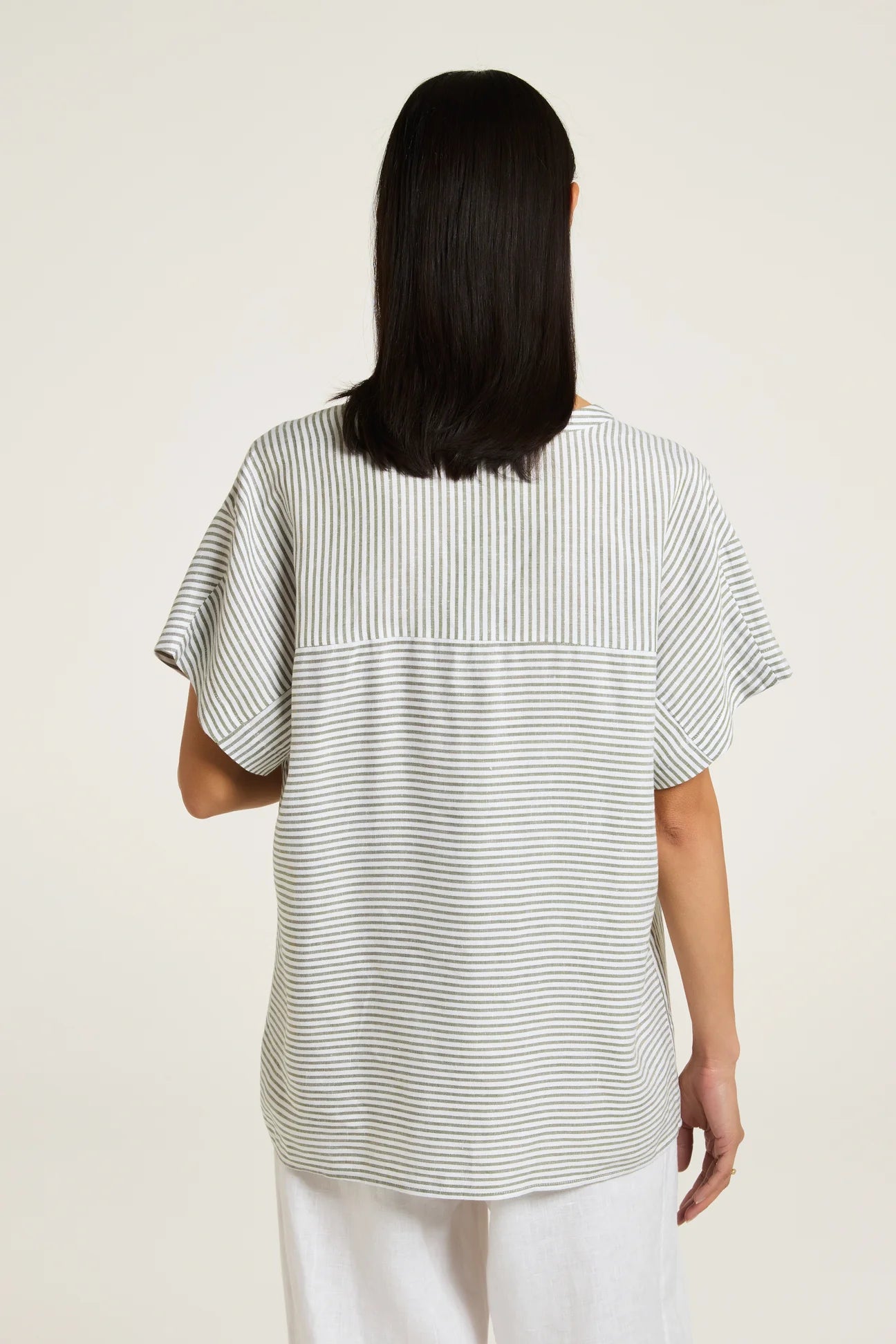 Yarra Trail Paris Shirt Moss/White