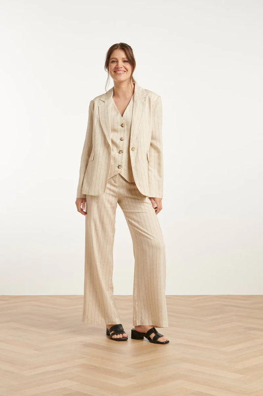 Smashed Lemon, Pants Sand - Black Stripe