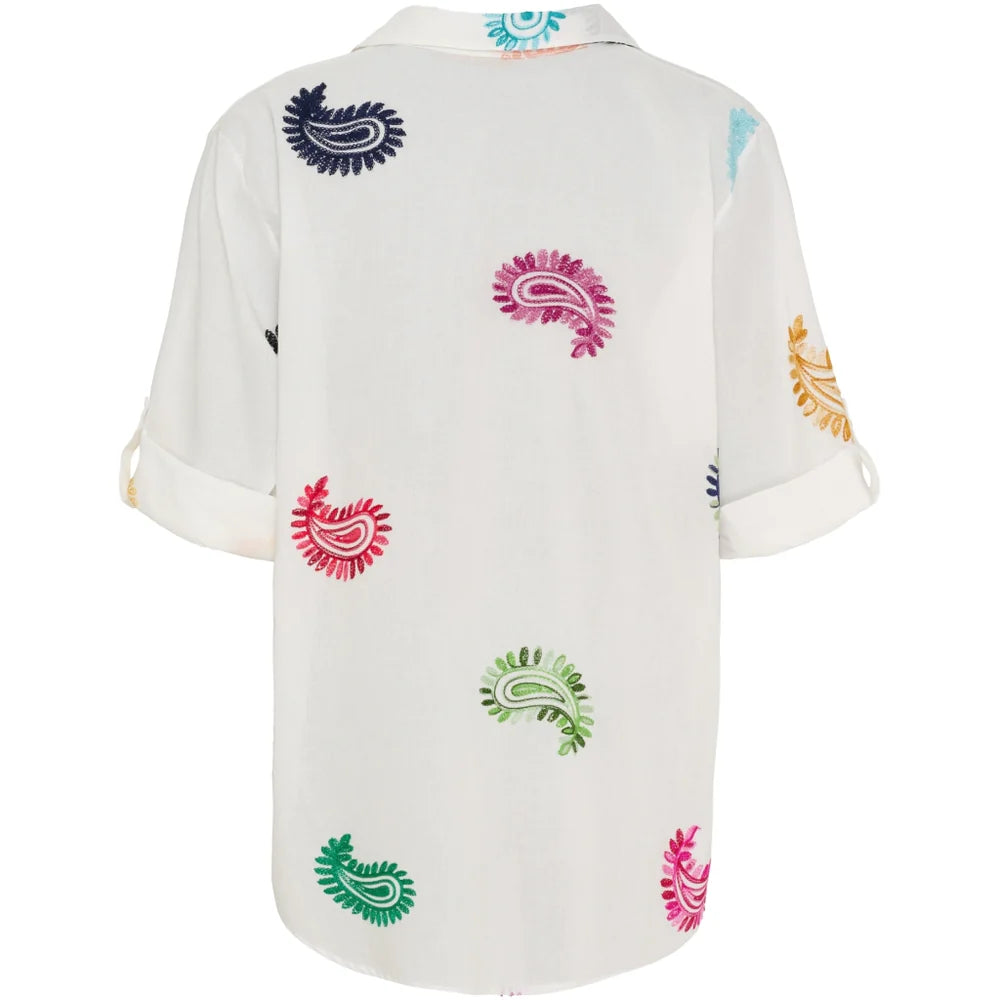 MARTA DU CHATEAU Ester Shirt 5155 - WHITE MULTI CASHMERE