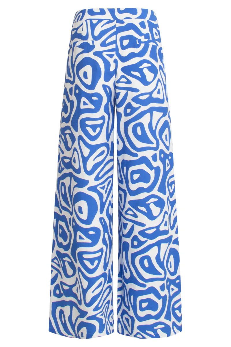 Smashed Lemon, Pants Cobalt Blue White