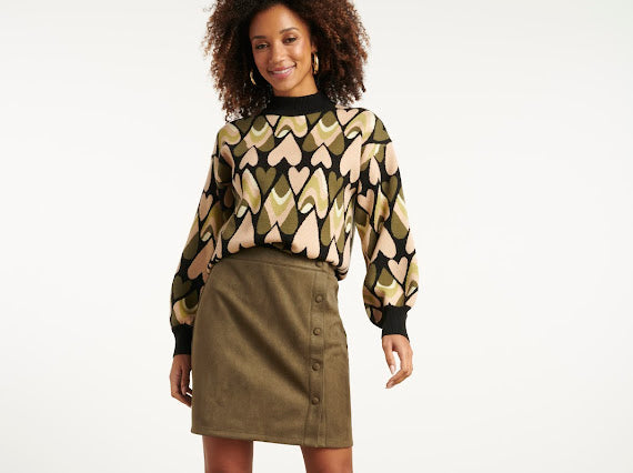 Smashed Lemon, KNIT TOP BLACK / ARMY 25533