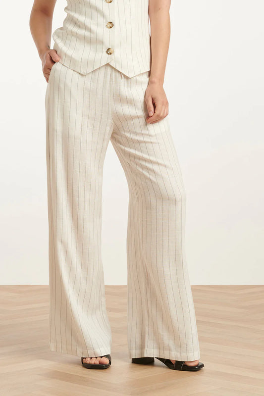Smashed Lemon, Pants White - Black stripe