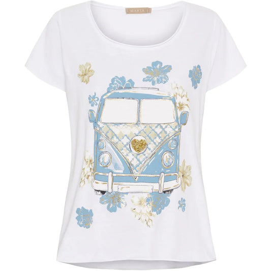 MARTA DU CHATEAU, T-shirt Marie 1535 White VW Celeste