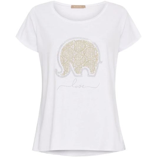 MARTA DU CHATEAU, T-shirt Marie 1535 White Elephant Love