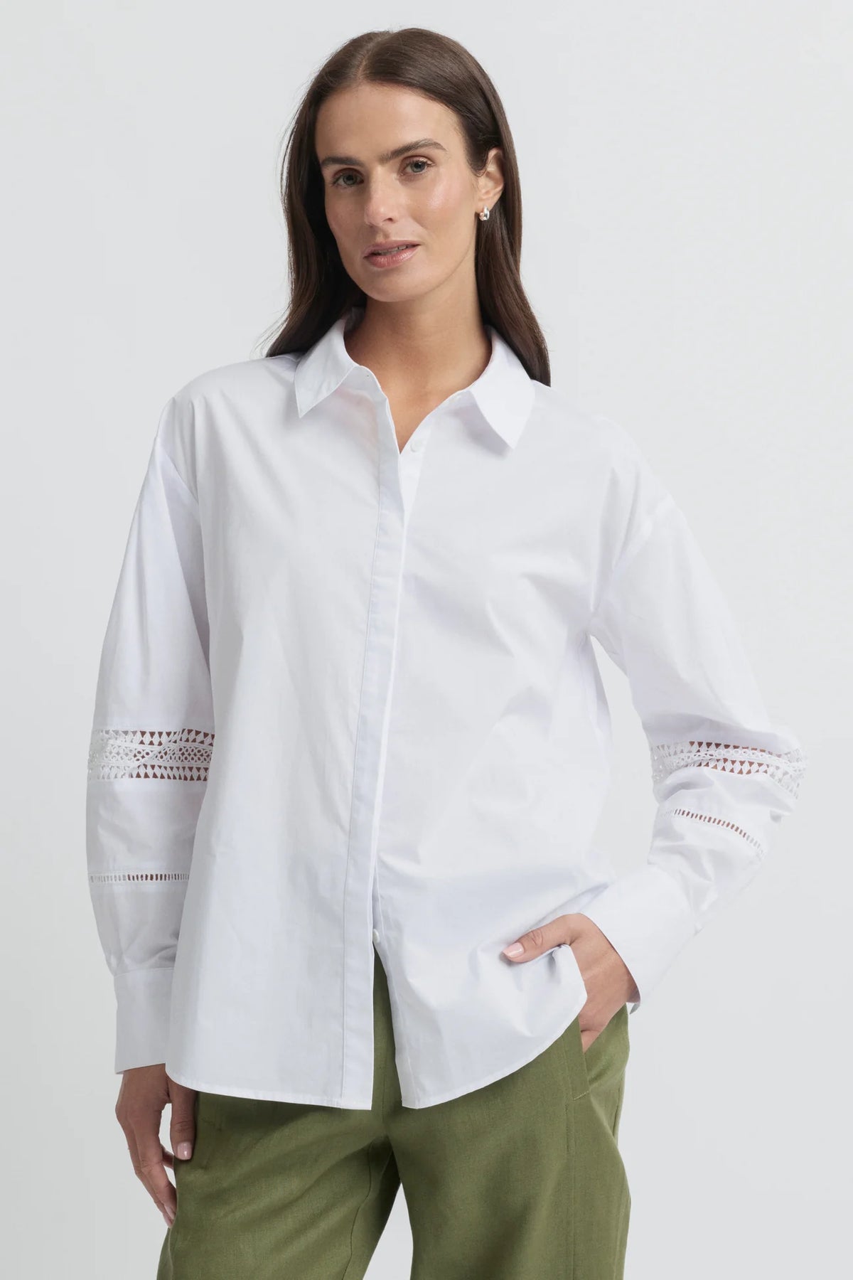 Yarra Trail, Tirari Pintuck Shirt White 4383
