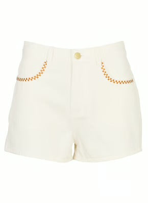 LPE, Denim Short Sandra White embroidered
