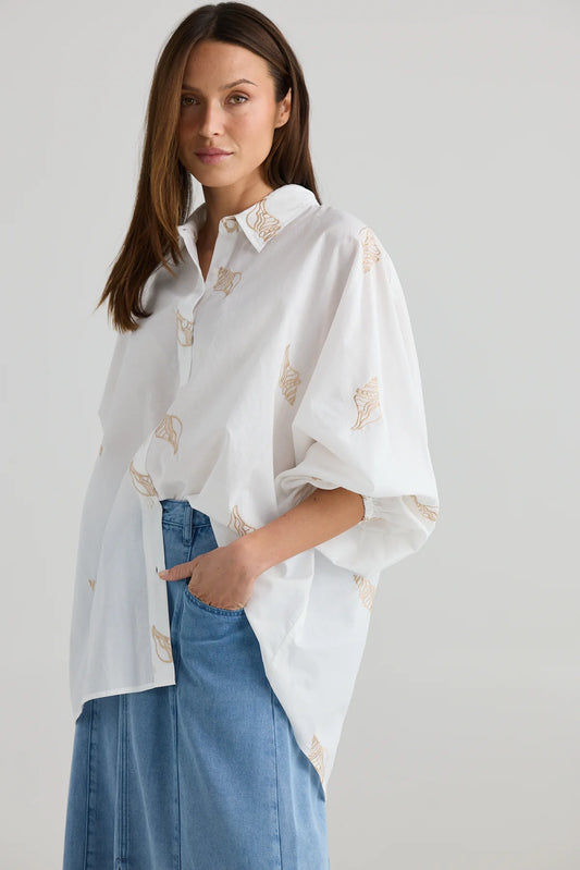 Holiday, Cliffside Shirt White Shell
