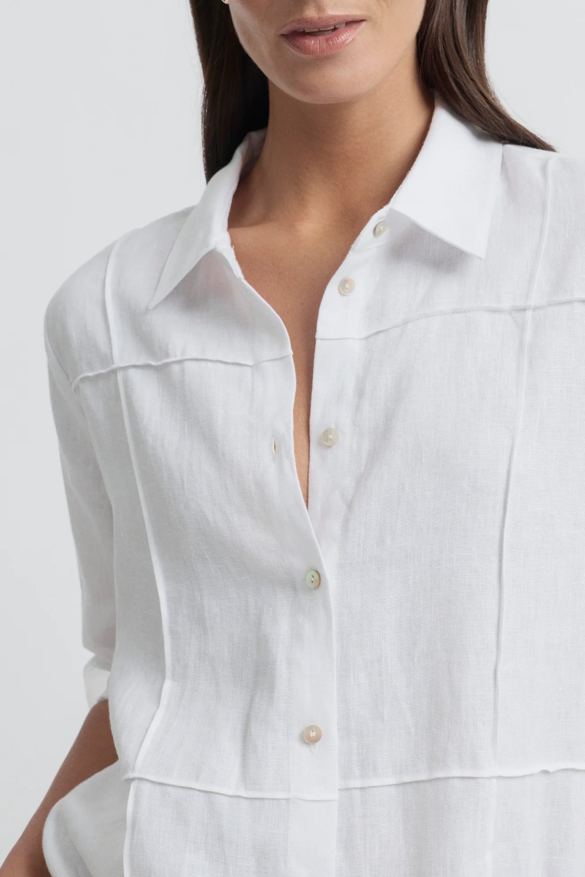 Yarra Trail, Tirari Pintuck Shirt White 4383