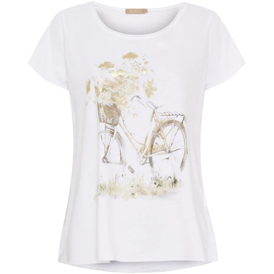 MARTA DU CHATEAU, T-shirt Marie 1535 White Bike