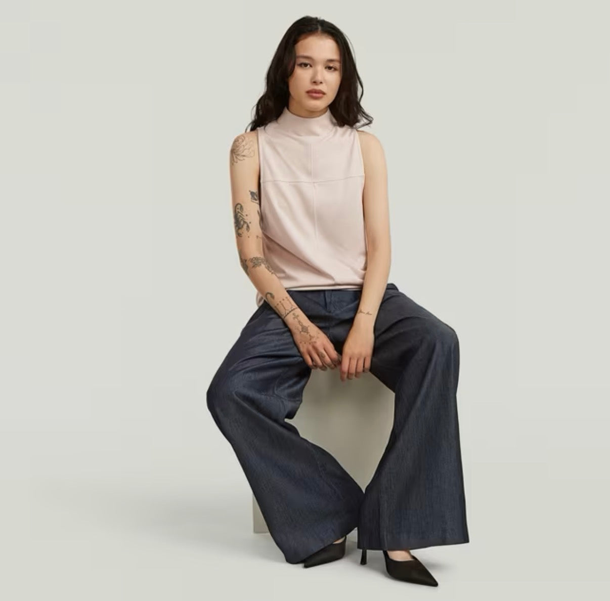 G-STAR, Lightweight Fluid Wide Leg Pants Rinsed D29004