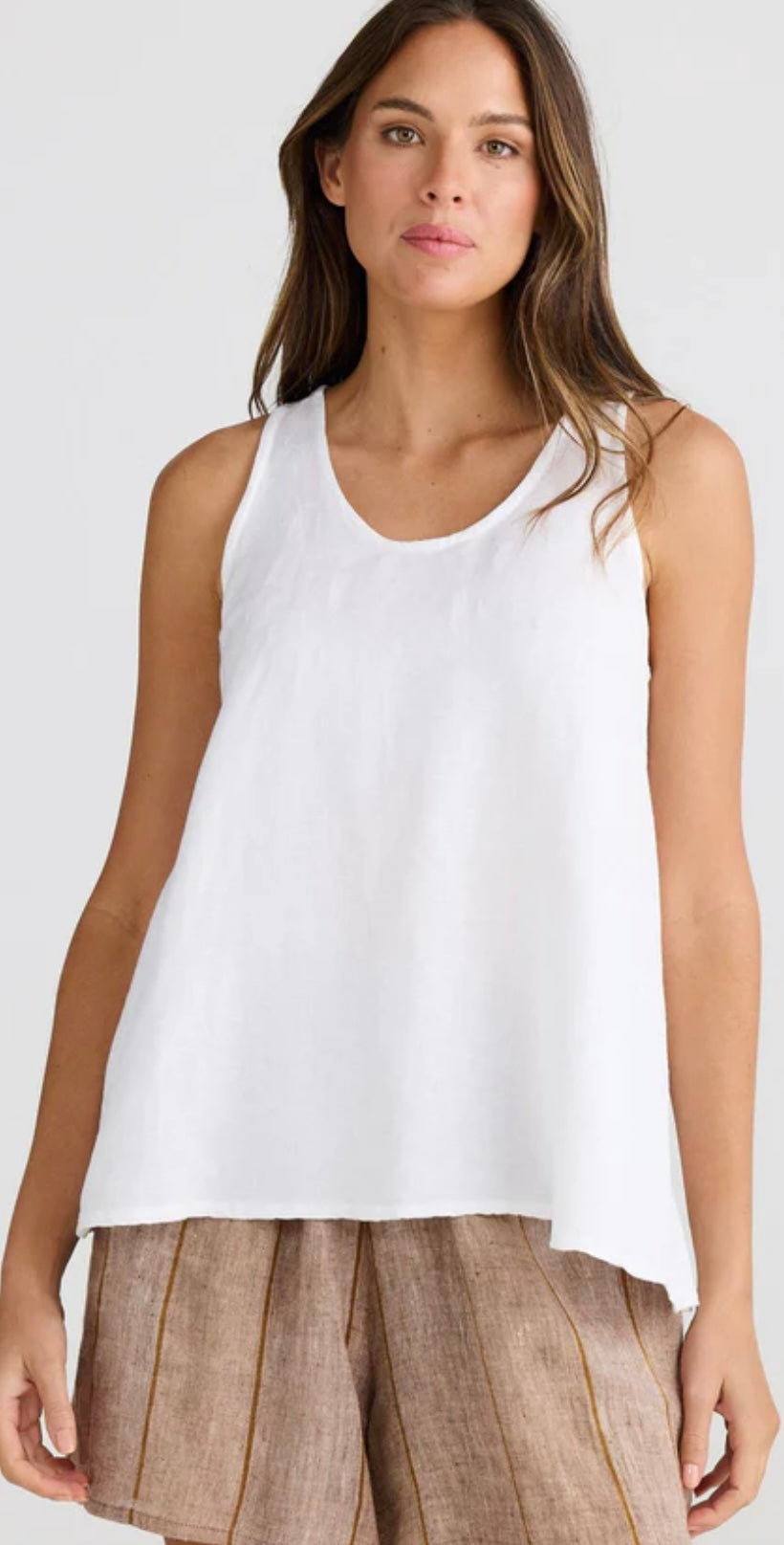 Shanty, Livorno Singlet White Linen Blend