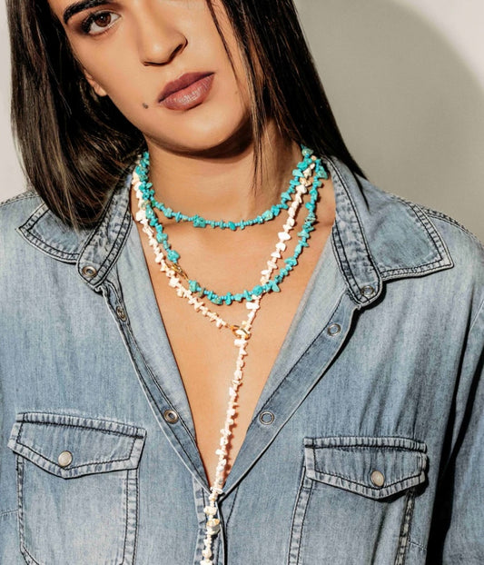 Aurora, Stone Fob in Shell (Gold)