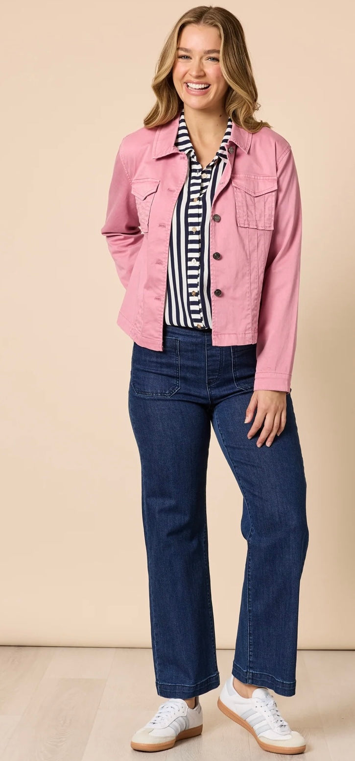 Threadz, Amour Stripe Shirt-Navy/White 48944