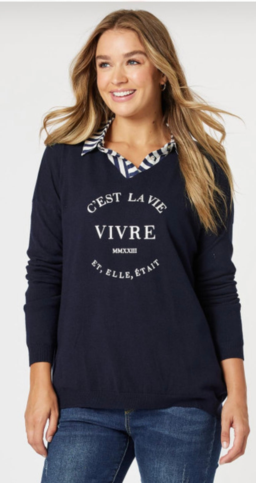 Threadz, Cest La Vie Knit navy 44920