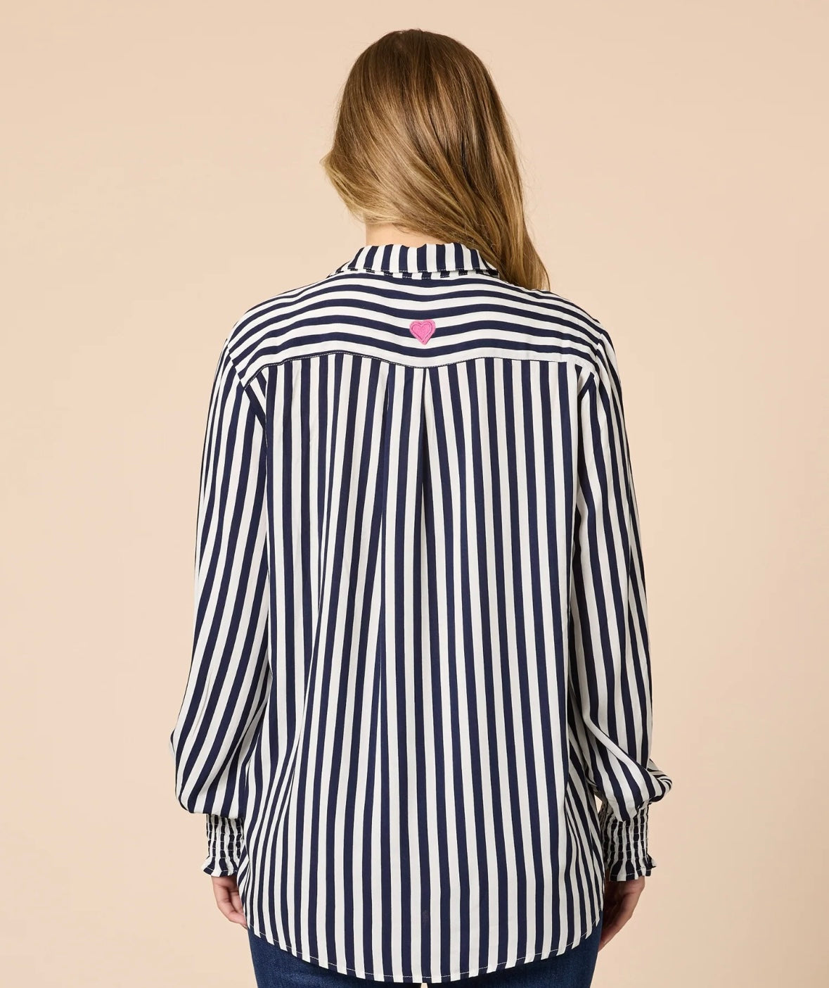 Threadz, Amour Stripe Shirt-Navy/White 48944