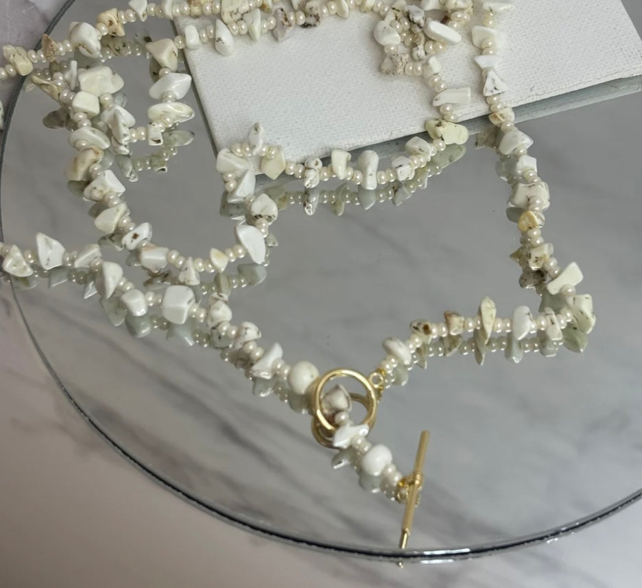 Aurora, Stone Fob in Shell (Gold)