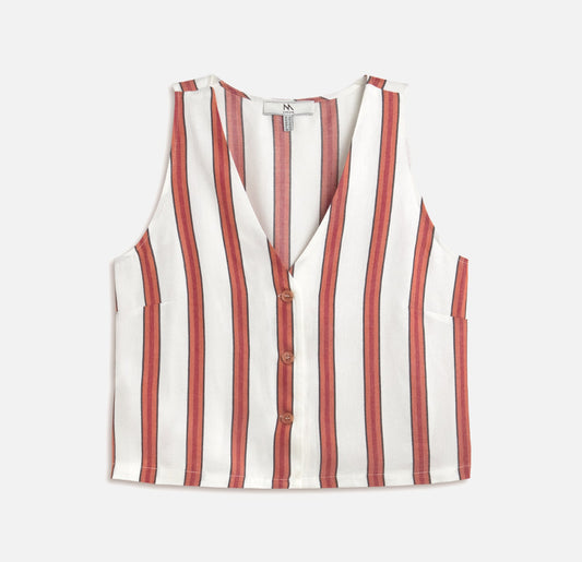 Andam, Striped Vest. ORANGE