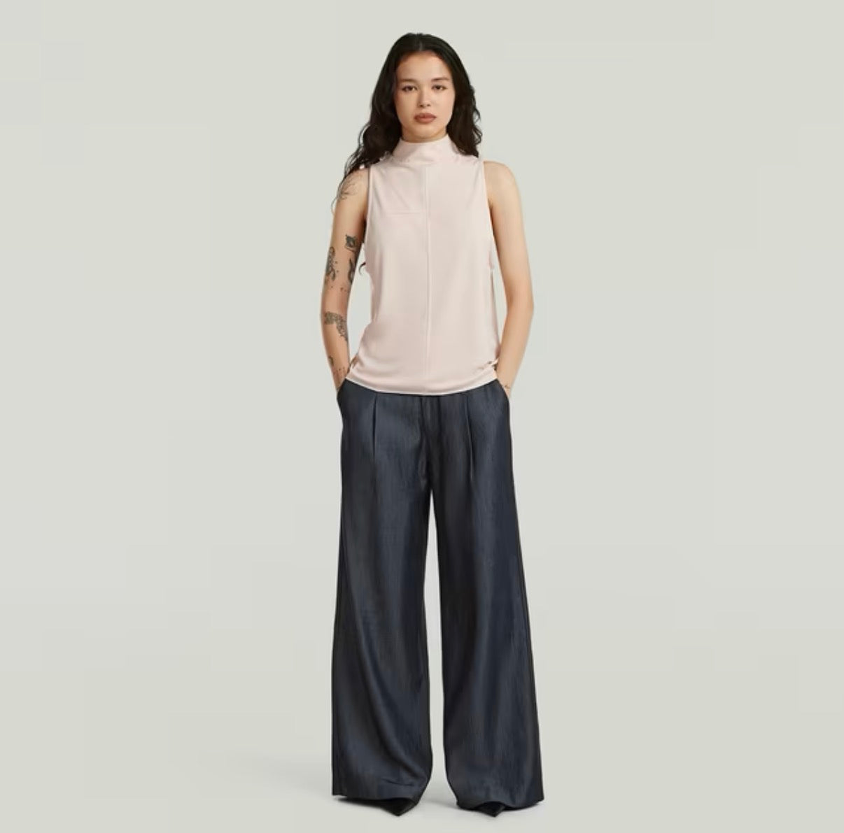 G-STAR, Lightweight Fluid Wide Leg Pants Rinsed D29004