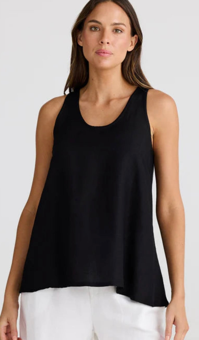 Shanty, Livorno Singlet Black Linen Blend