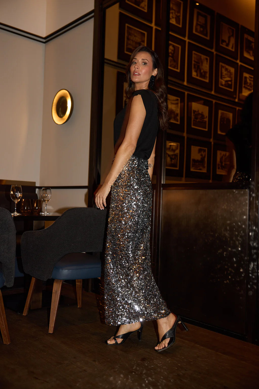 Brave and True, Paris Skirt Silver Sequin