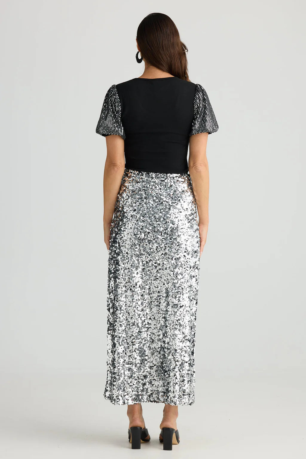 Brave and True, Paris Skirt Silver Sequin