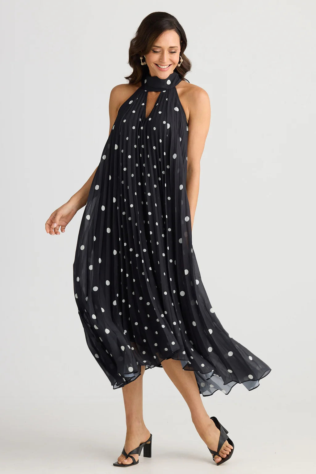 Brave and True, Inca Dress Black with white spot